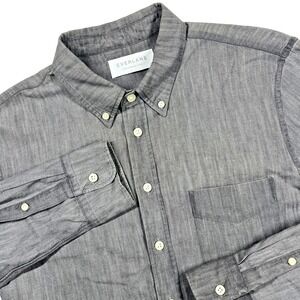 Everlane Button Down Shirt Women's Size 8 Business Casual Office Preppy Gray